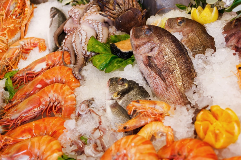 Frozen Shrimps and Fishes