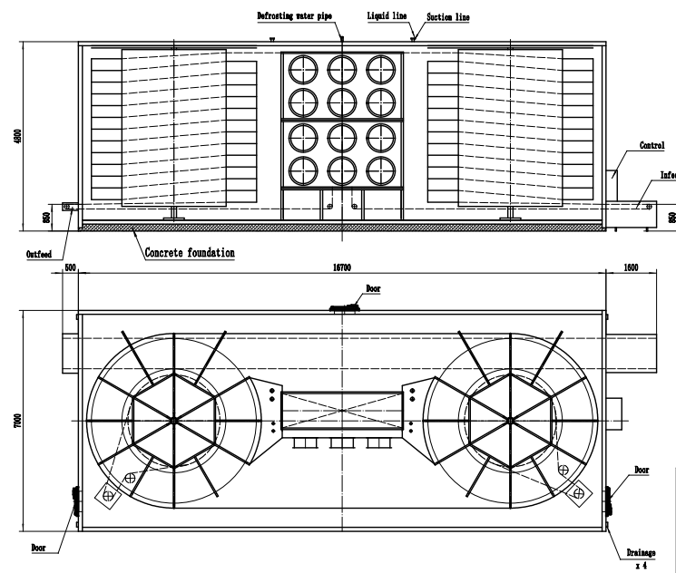 The internal structure of a spiral freezer